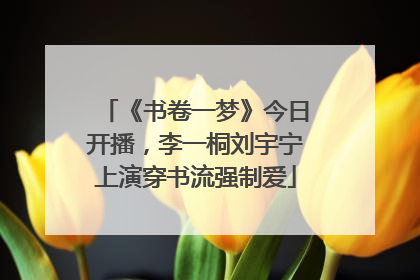 《书卷一梦》今日开播，李一桐刘宇宁上演穿书流强制爱