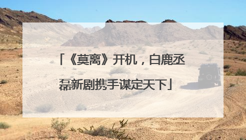 《莫离》开机，白鹿丞磊新剧携手谋定天下