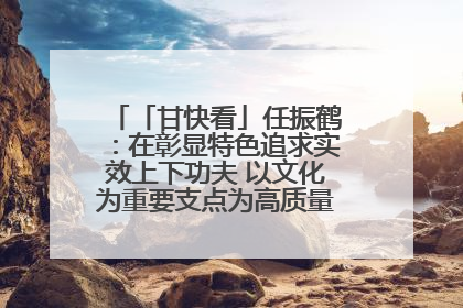 「甘快看」任振鹤：在彰显特色追求实效上下功夫 以文化为重要支点为高质量发展增添动能