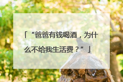 “爸爸有钱喝酒，为什么不给我生活费？”