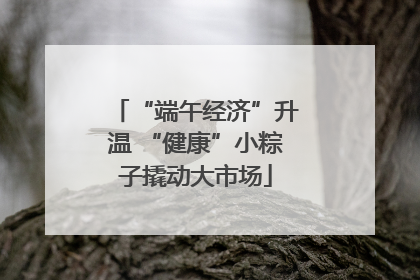 “端午经济”升温 “健康”小粽子撬动大市场