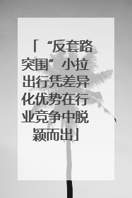 “反套路突围”小拉出行凭差异化优势在行业竞争中脱颖而出