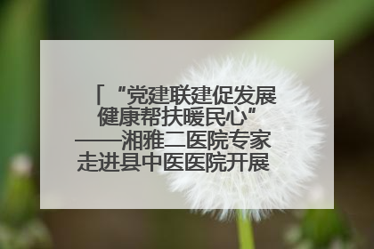 “党建联建促发展 健康帮扶暖民心”——湘雅二医院专家走进县中医医院开展健康帮扶活动