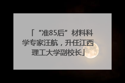“准85后”材料科学专家汪航，升任江西理工大学副校长