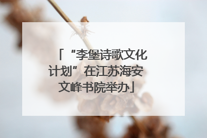 “李堡诗歌文化计划”在江苏海安文峰书院举办