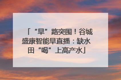 “旱”路突围！谷城盛康智能旱直播：缺水田“喝”上高产水