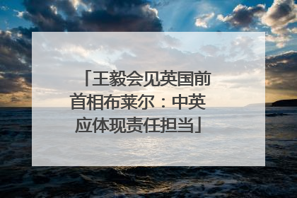 王毅会见英国前首相布莱尔：中英应体现责任担当