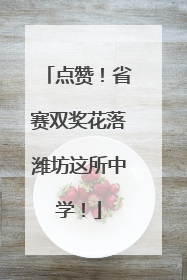 点赞！省赛双奖花落潍坊这所中学！