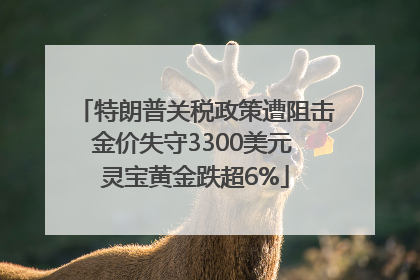 特朗普关税政策遭阻击金价失守3300美元 灵宝黄金跌超6%