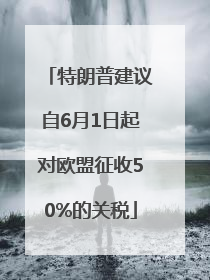 特朗普建议自6月1日起对欧盟征收50%的关税