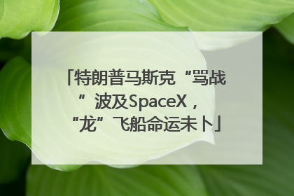 特朗普马斯克“骂战”波及SpaceX，“龙”飞船命运未卜