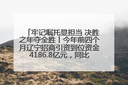 牢记嘱托显担当 决胜之年夺全胜丨今年前四个月辽宁招商引资到位资金4186.8亿元，同比增长17.4%