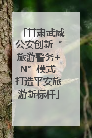 甘肃武威公安创新“旅游警务+N”模式 打造平安旅游新标杆