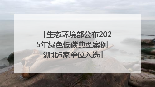 生态环境部公布2025年绿色低碳典型案例 湖北6家单位入选