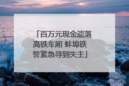 百万元现金遗落高铁车厢 蚌埠铁警紧急寻到失主