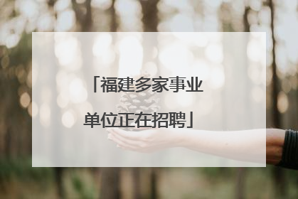福建多家事业单位正在招聘