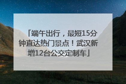 端午出行，最短15分钟直达热门景点！武汉新增12台公交定制车