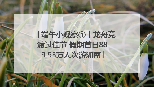 端午小观察①丨龙舟竞渡过佳节 假期首日889.93万人次游湖南