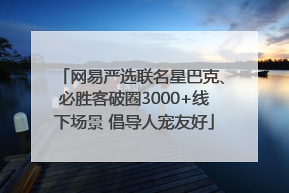 网易严选联名星巴克、必胜客破圈3000+线下场景 倡导人宠友好
