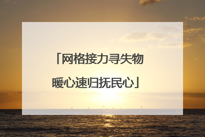 网格接力寻失物 暖心速归抚民心