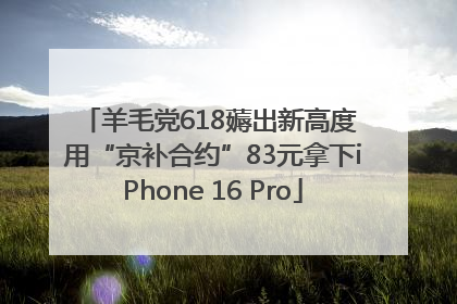 羊毛党618薅出新高度 用“京补合约”83元拿下iPhone 16 Pro