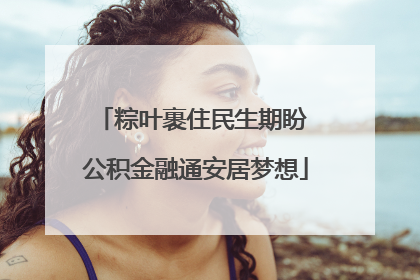 粽叶裹住民生期盼 公积金融通安居梦想