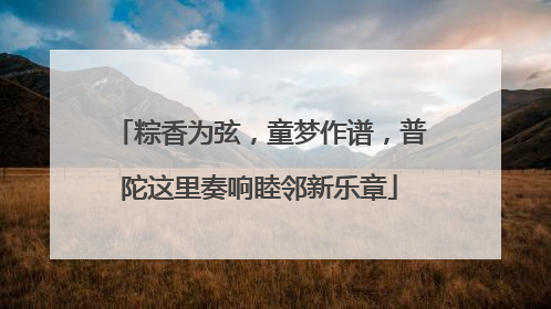 粽香为弦，童梦作谱，普陀这里奏响睦邻新乐章