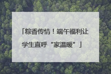 粽香传情！端午福利让学生直呼“家温暖”