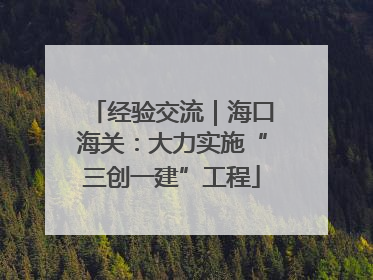 经验交流｜海口海关：大力实施“三创一建”工程