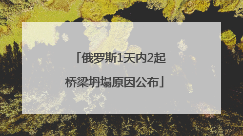 俄罗斯1天内2起桥梁坍塌原因公布