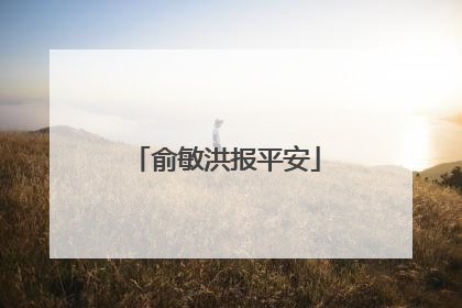 俞敏洪报平安