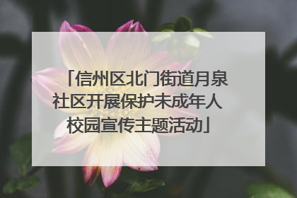 信州区北门街道月泉社区开展保护未成年人校园宣传主题活动