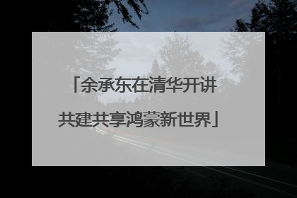 余承东在清华开讲 共建共享鸿蒙新世界