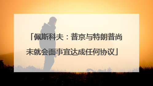 佩斯科夫：普京与特朗普尚未就会面事宜达成任何协议