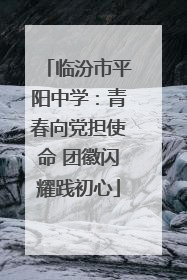 临汾市平阳中学：青春向党担使命 团徽闪耀践初心