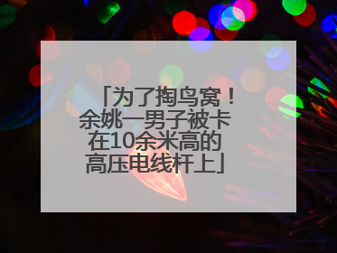 为了掏鸟窝！余姚一男子被卡在10余米高的高压电线杆上