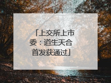 上交所上市委：道生天合首发获通过