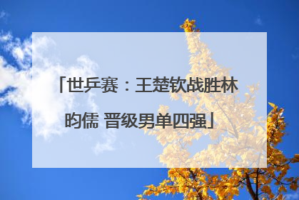 世乒赛：王楚钦战胜林昀儒 晋级男单四强