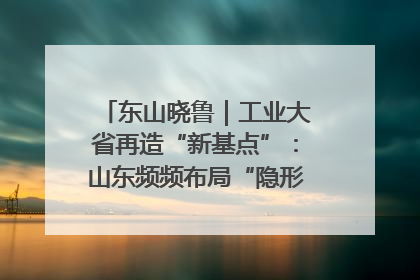 东山晓鲁｜工业大省再造“新基点”：山东频频布局“隐形冠军”背后