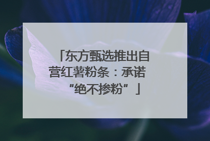 东方甄选推出自营红薯粉条：承诺“绝不掺粉”