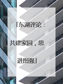 东湖评论：共建家园，思进图强