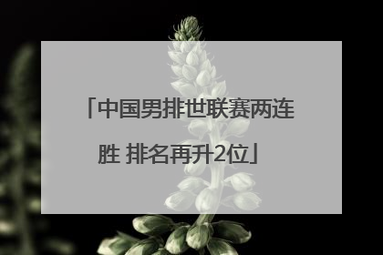 中国男排世联赛两连胜 排名再升2位