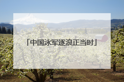中国泳军逐浪正当时