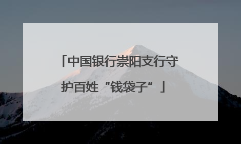 中国银行崇阳支行守护百姓“钱袋子”