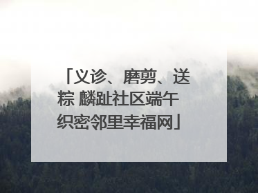 义诊、磨剪、送粽 麟趾社区端午织密邻里幸福网