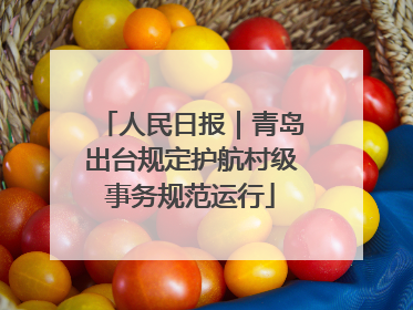 人民日报｜青岛出台规定护航村级事务规范运行