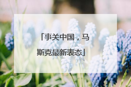 事关中国，马斯克最新表态