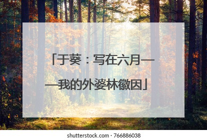 于葵：写在六月——我的外婆林徽因
