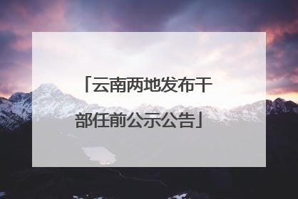 云南两地发布干部任前公示公告