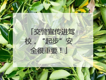 交警宣传进驾校，“起步”安全很重要！